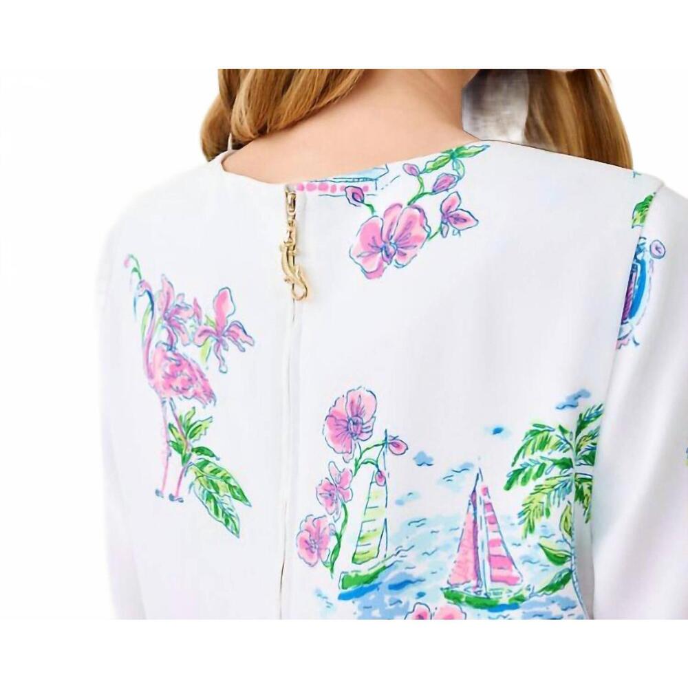 NEW LILLY PULITZER margaux dress in resort white dee lightful - Picture 5 of 7